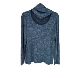 Chico's Long Sleeve Sweater Removable Removable Cowl Neck Blue Metallic Size M